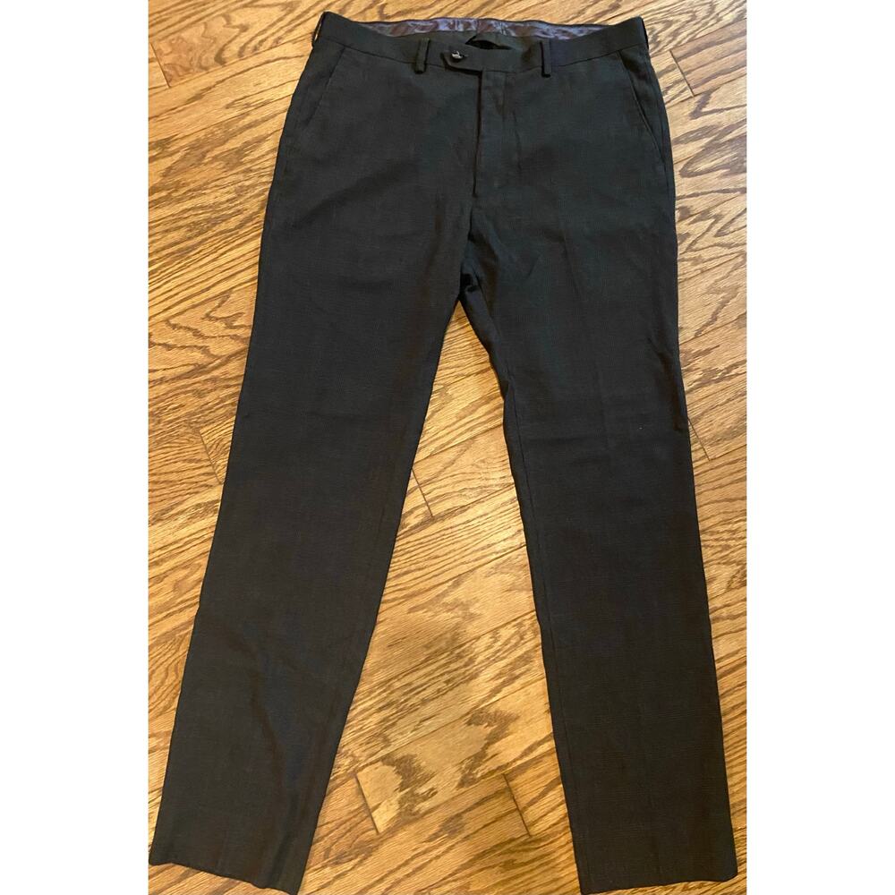 Sean John Mens 34x34 Grey and Black Plaid‎ Trouser EUC